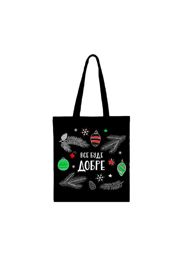 Сумка-шопер Все будет хорошо 35х40 черный бязь KVARTA Сумка-шопер Все будет хорошо 35х40 черный бязь (315959188)