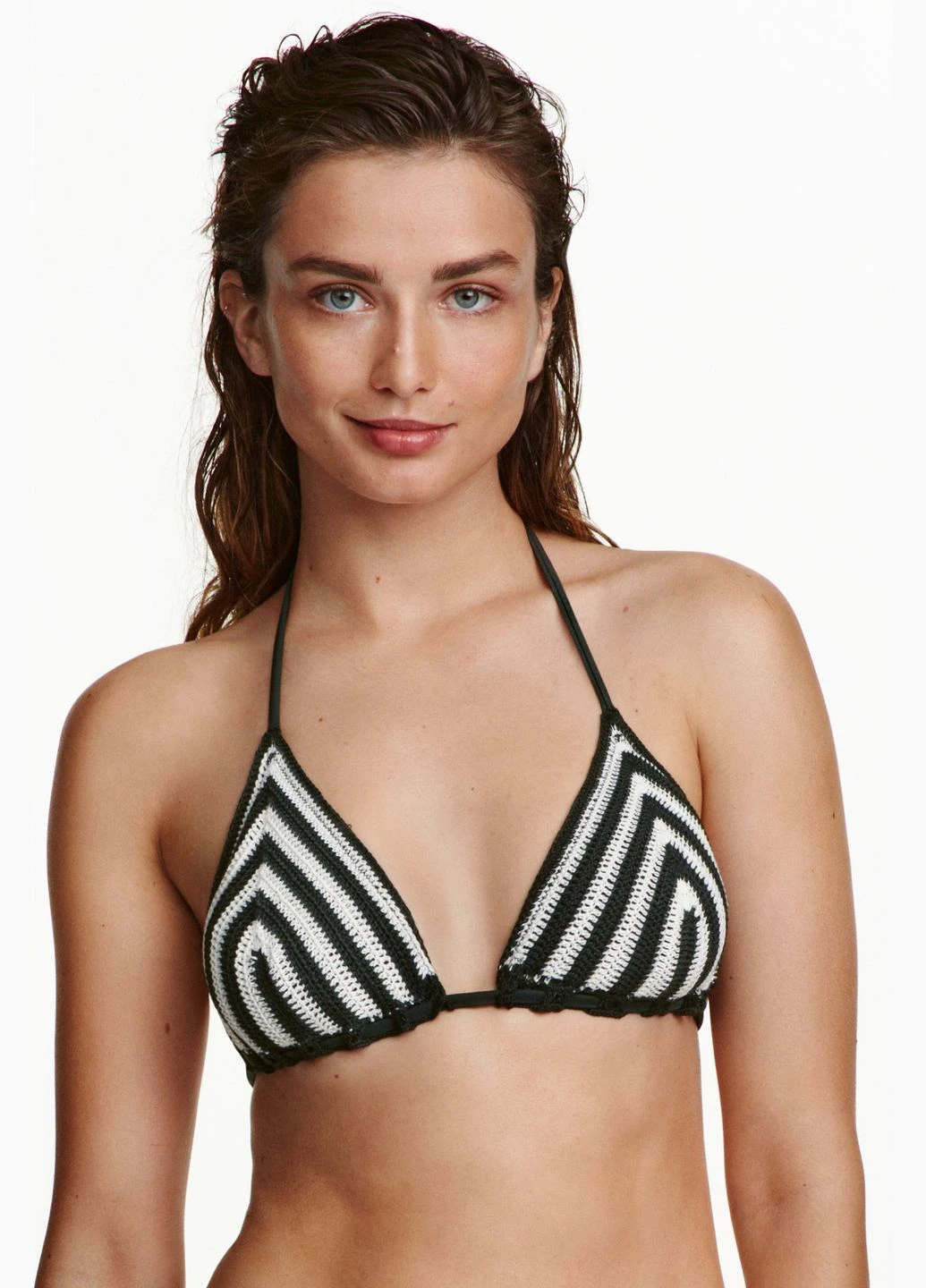 Купальний ліф,темно-зелений-білий в смужку, H&M (258395631)