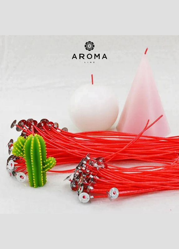 Червоний вощений бавовняний гніт з тримачем, 20 см Aroma (316390204)