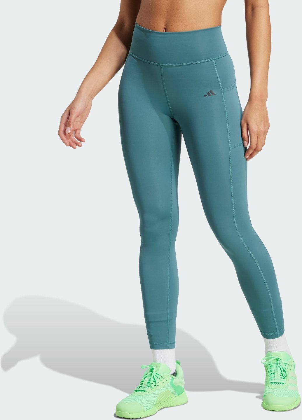 Зеленые демисезонные леггинсы optime stash 7/8 adidas