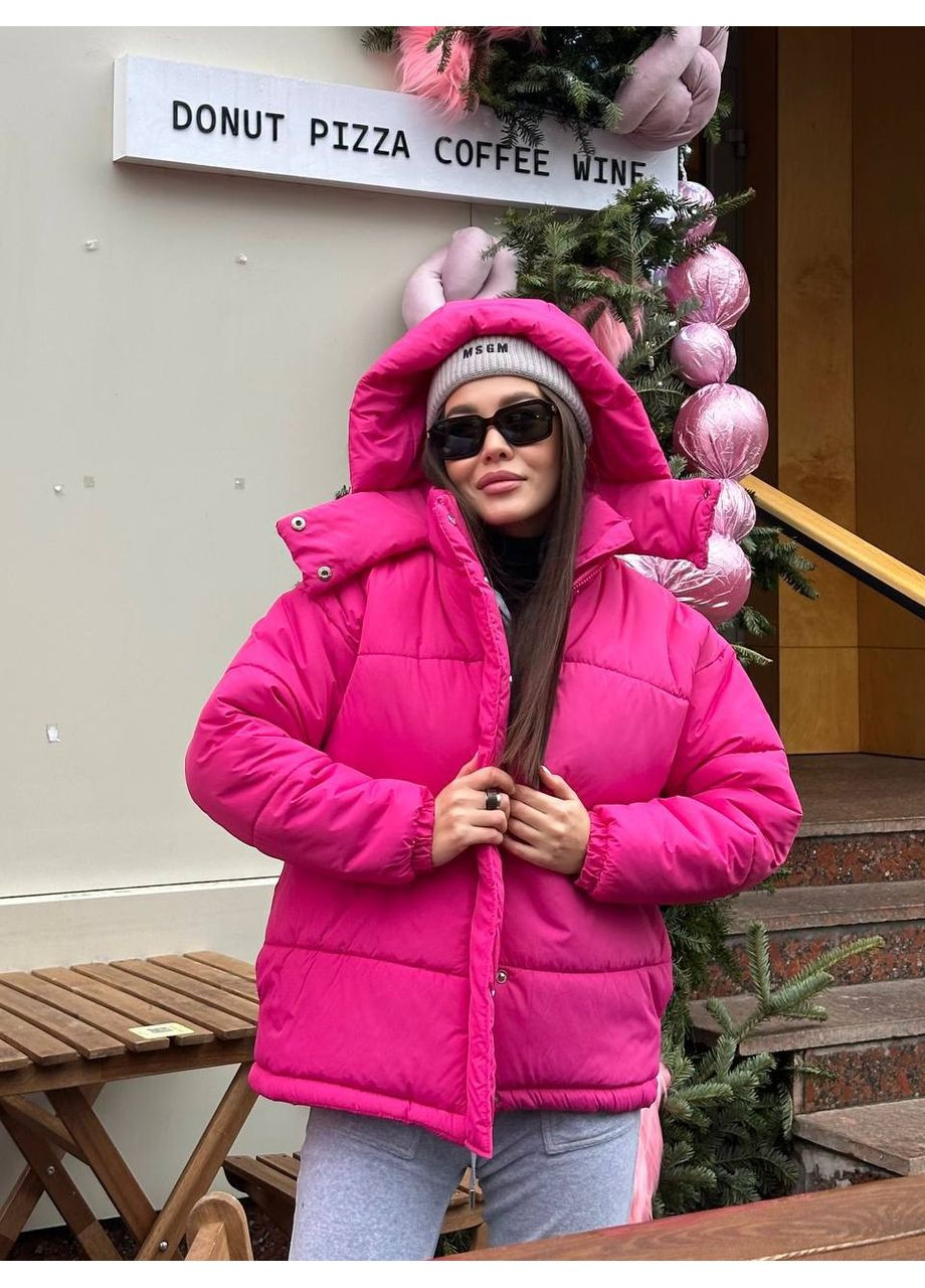 Малинова жіноча тепла куртка з капюшоном Nositi 4086-15