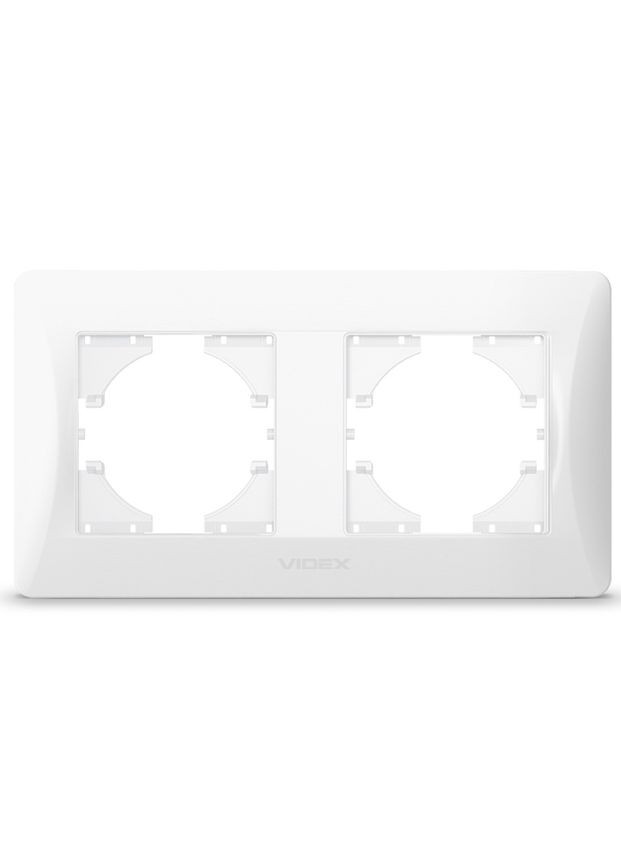 Пластиковая рамка на 2 поста BINERA VF-BNFR2H-W горизонтальная белая Videx (282313672)