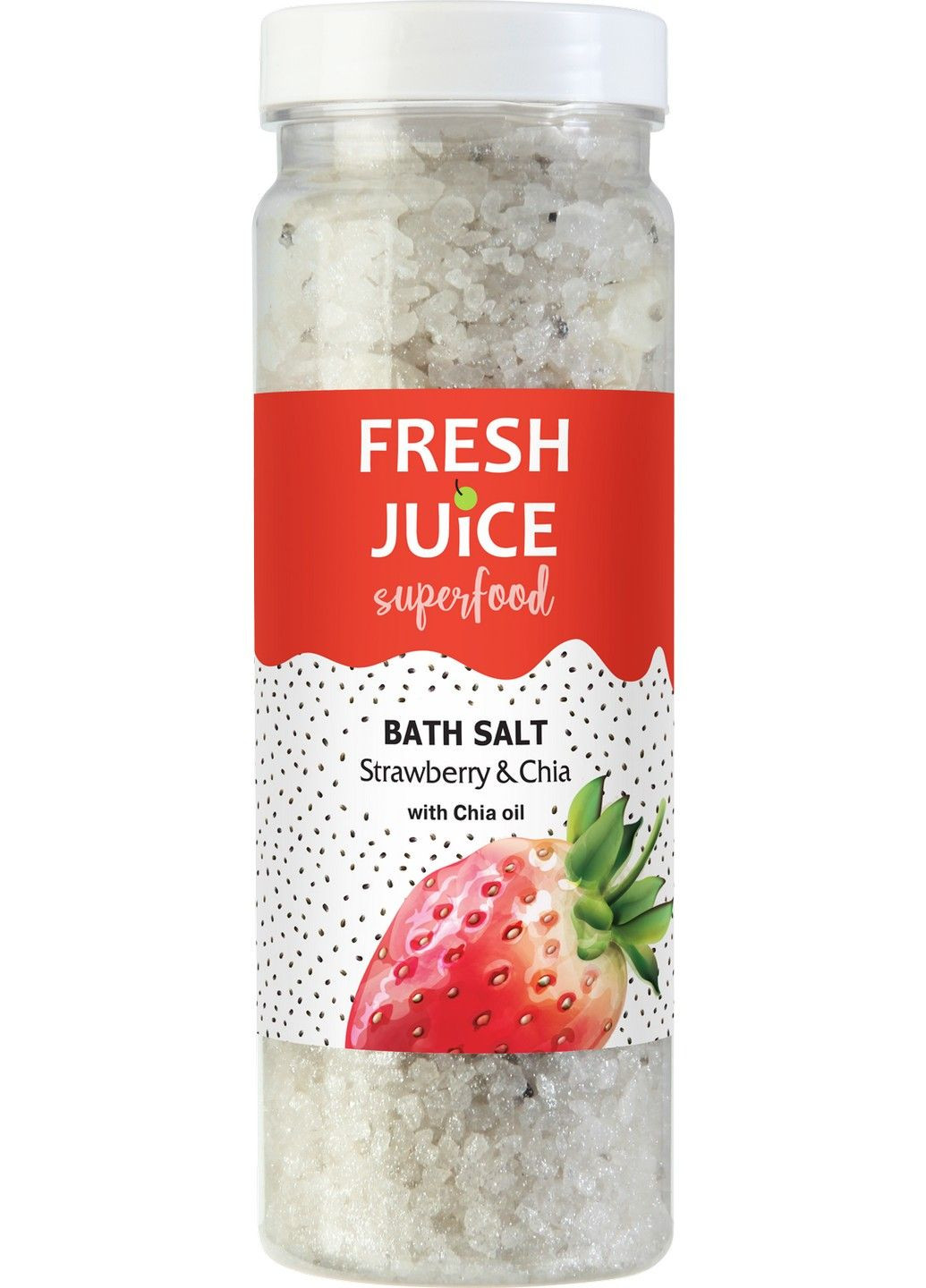 Соль для ванн Superfood Strawberry & Chia 700 г Fresh Juice (283017532)