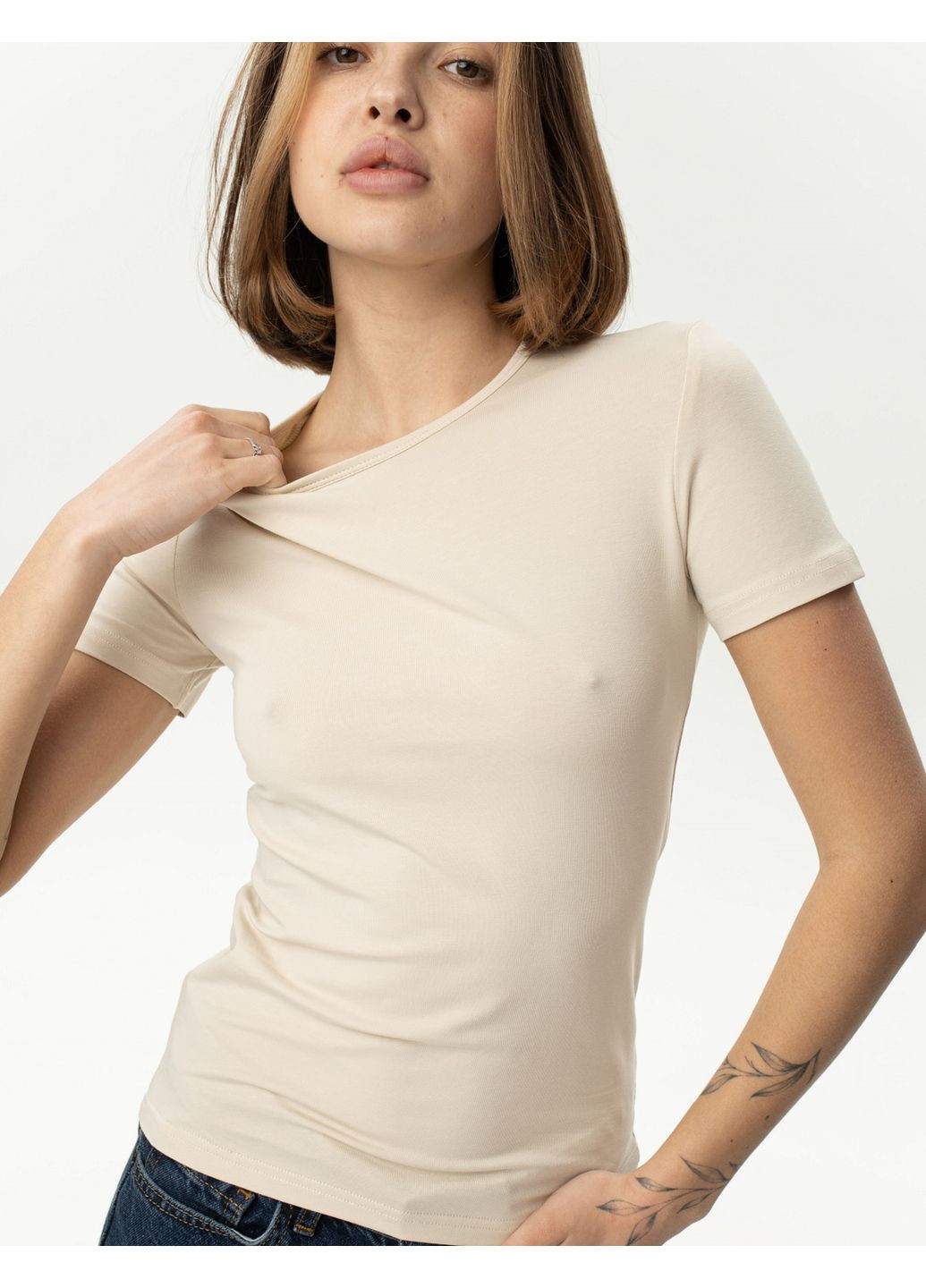 Жіноча приталена футболка (0018500KAPXS) Casual Trend №185 - (358935210)