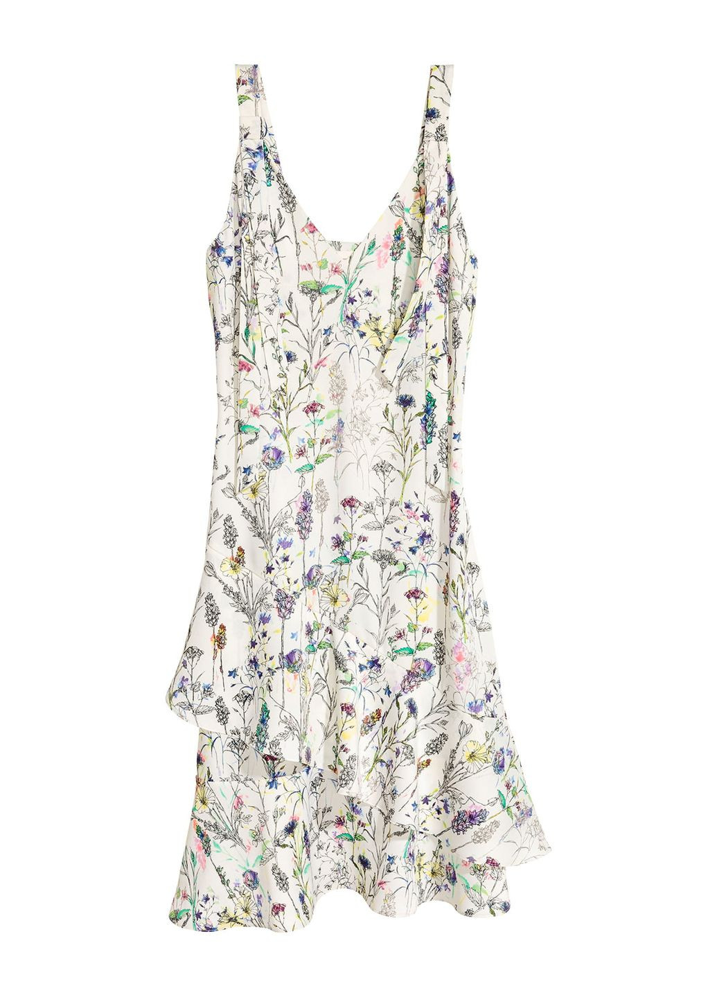 Белое платье H&M с цветочным принтом