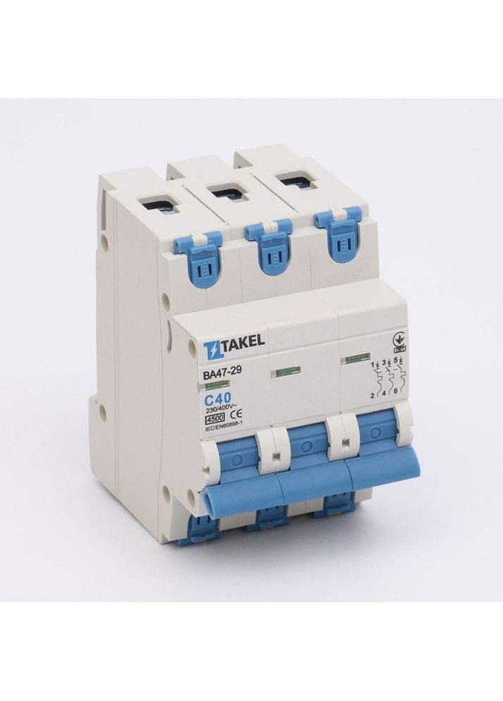 Автоматический выключатель ВА47-29-С 3Р 4.5кА 40А, [506154] Takel (372531378)