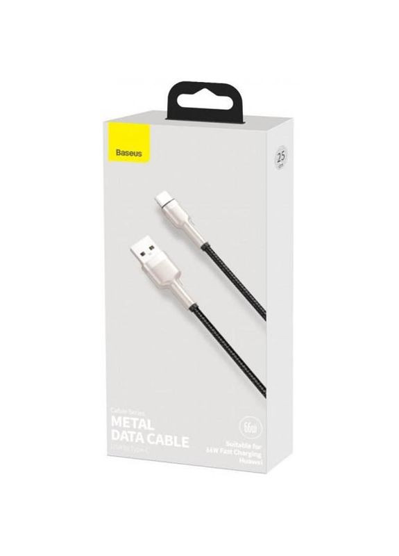 Дата-кабель Cafule Metal Data USB to Type-C 66W (0.25m) (CAKF00000) Black Baseus (386034358)