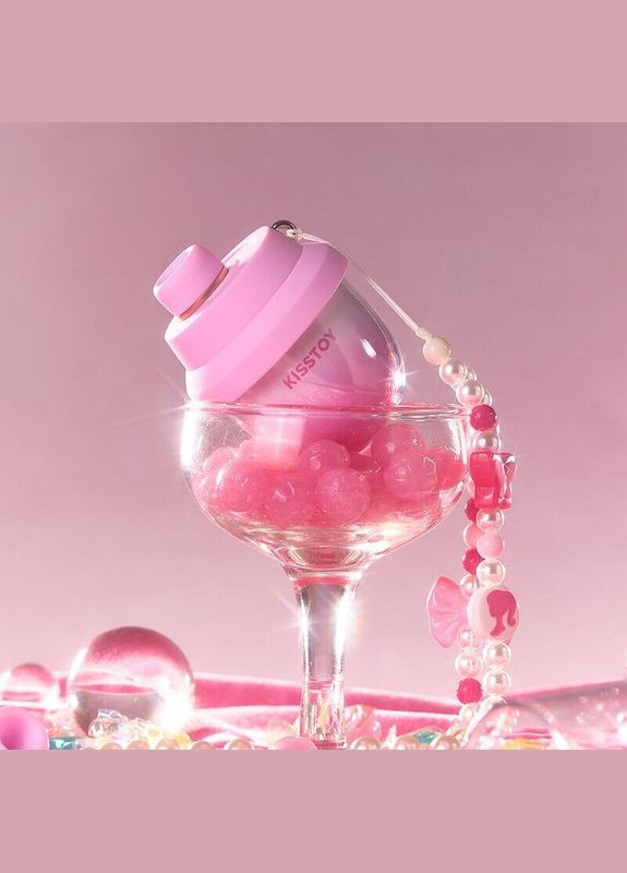 Вакуумний стимулятор-брелок Kiss Pods, 5 рівнів інтенсивності + Turbo-режим, 2 насадки KissToy (315149414)