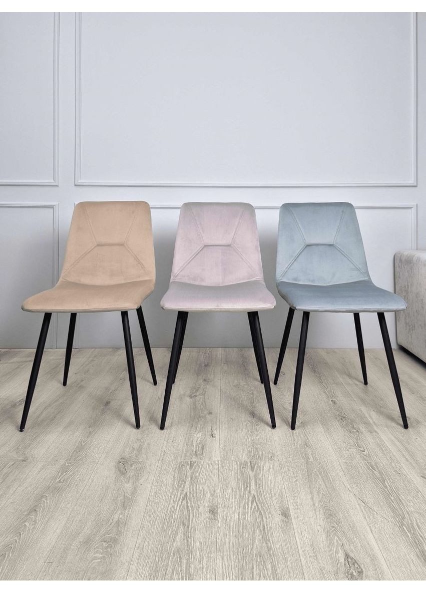 Стілець Mark Чорний каркас / Димчасто-сірий велюр Intarsio (372178481)