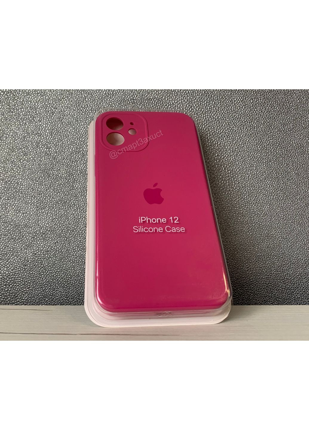 Чехол на айфон 12 Silicone case 12 full camera Soft toch силиконовый с микрофиброй Pink / No Brand (369137285)