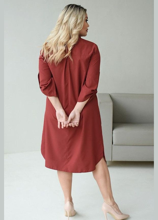 Теракотова жіноча сукня-сорочка колір терракот р.50/52 454588 New Trend