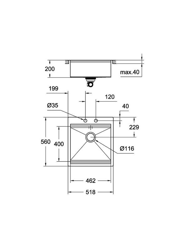 Кухонна мійка K800 (50 cm) EX-2 Sink (31583SD0) Grohe (315507052)