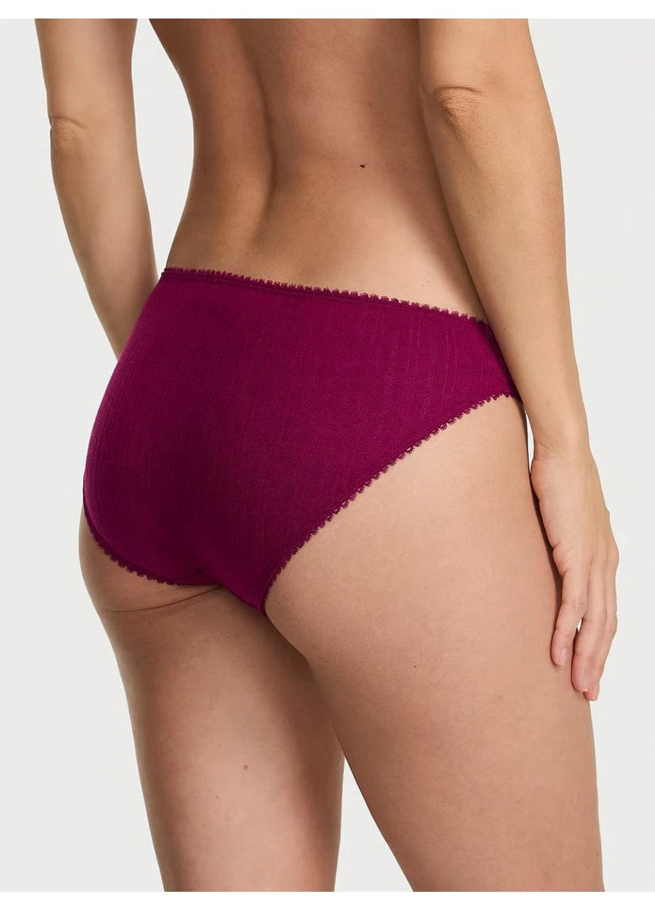 Трусики-бикини женские Stretch Pointelle Bikini Panty бордовые Victoria's Secret (401236146)