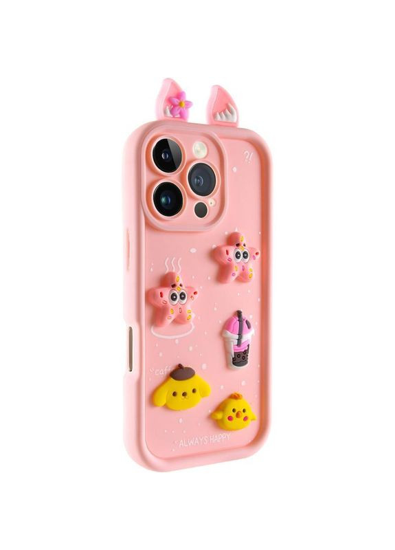 Чохол TPU Toys Case with Ears для Apple iPhone 16 Pro (6.3") Light Pink No Brand (340064130)