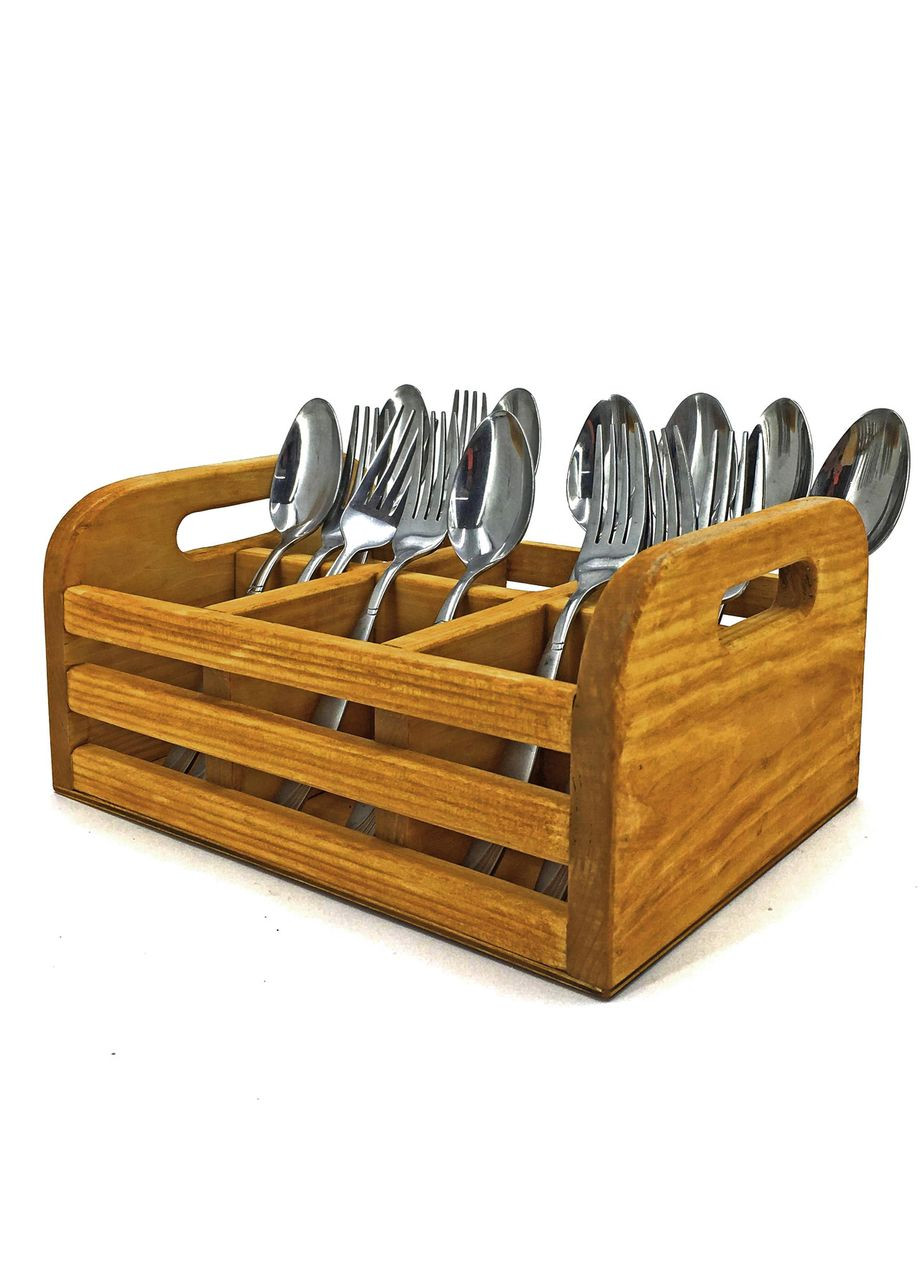 Подставка для столовых приборов из дерева Лекка сиена (ПСП-002405) No Brand (327424649)