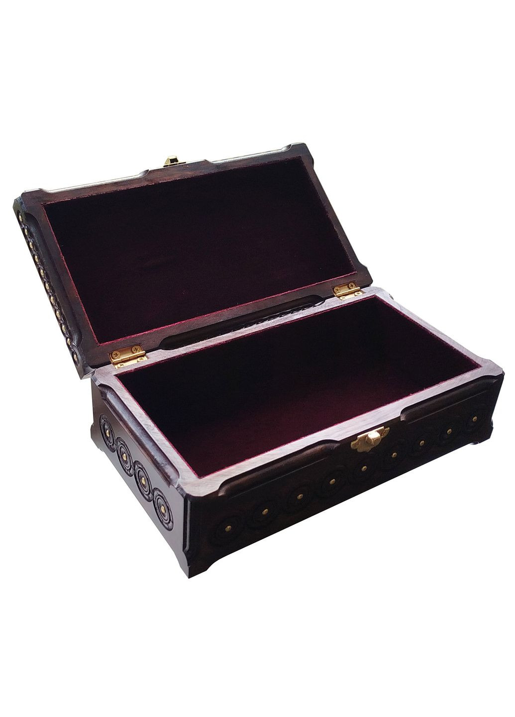 Дерев'яна скринька інкрустована металом, шкатулка (23/13см.) Україна (315728978)