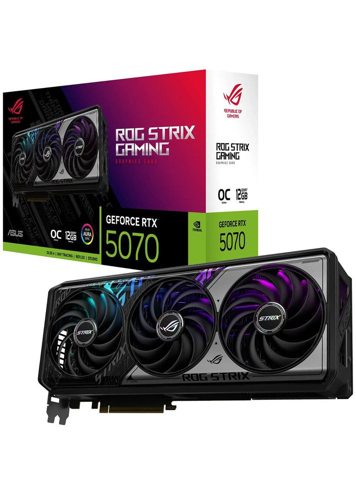 Видеокарта ROG Strix GeForce RTX 5070 12ГБ 192бит 2655/28000МГц (ROG-STRIX-RTX5070-O12G-GAMING) Asus (335879165)