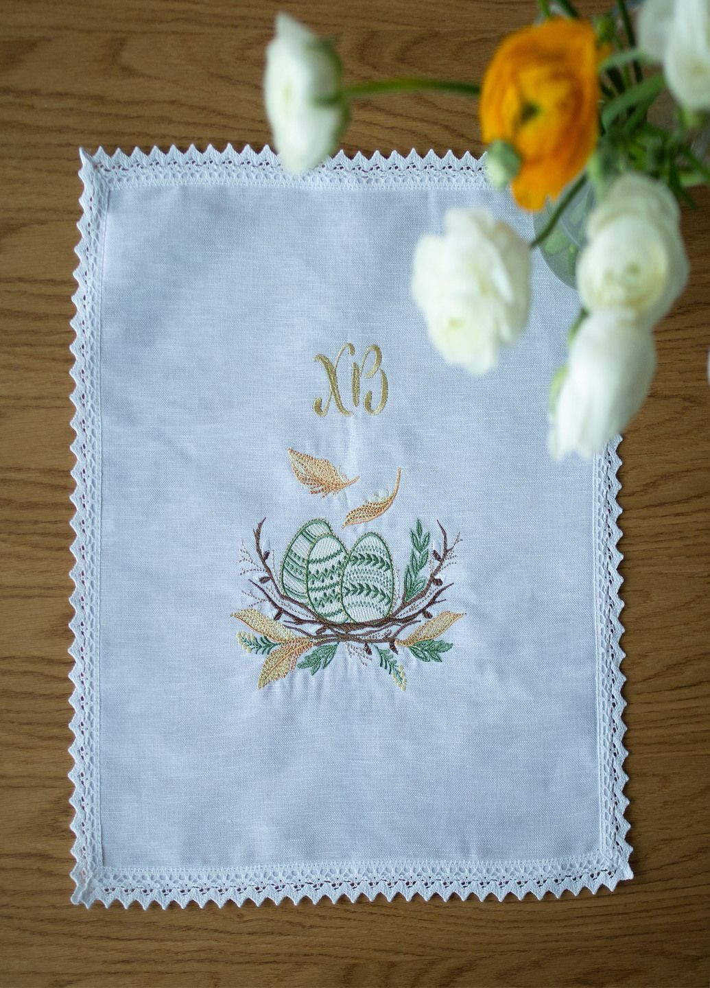 Салфетка пасхальная р.0,43*0,43 белая Едельвіка серветка (321996433)