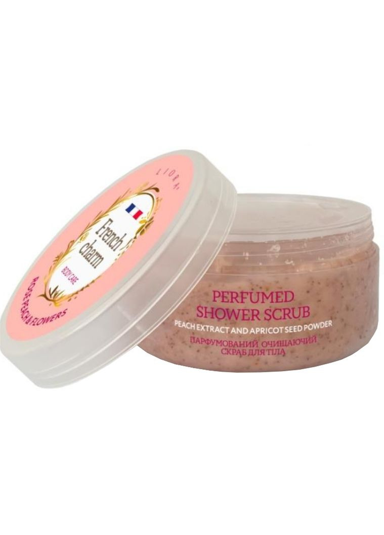 Парфумований очищуючий скраб для тіла French Charm Rose Peach & Flowers Perfumed Shower Scrub 335ml (1451257-33702452) Liora (368635909)
