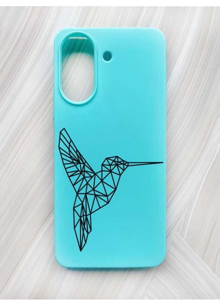Матовий бірюзовий чохол на Xiaomi Redmi 13C / Poco C65 Колібрі (принт 122) Creative (355403216)