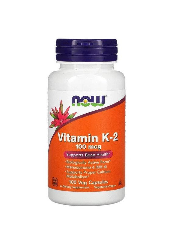 Витамин К2 "Vitamin K-2", 100 мкг, 100 капсул Now Foods (361116750)