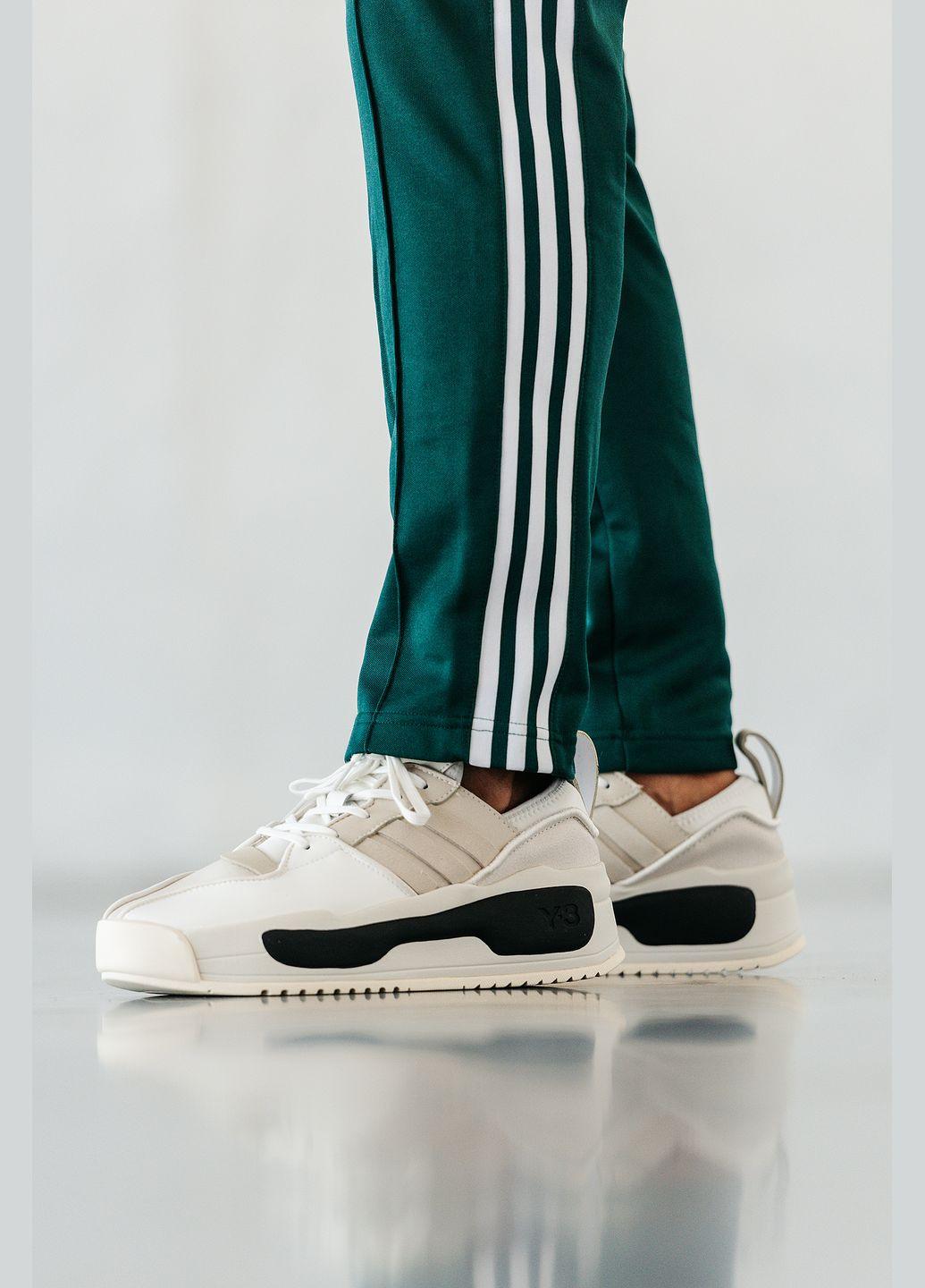 Білі Осінні кросівки чоловічі adidas y-3 rivalry white black | адідас у-3 рівару білі чорні No Brand