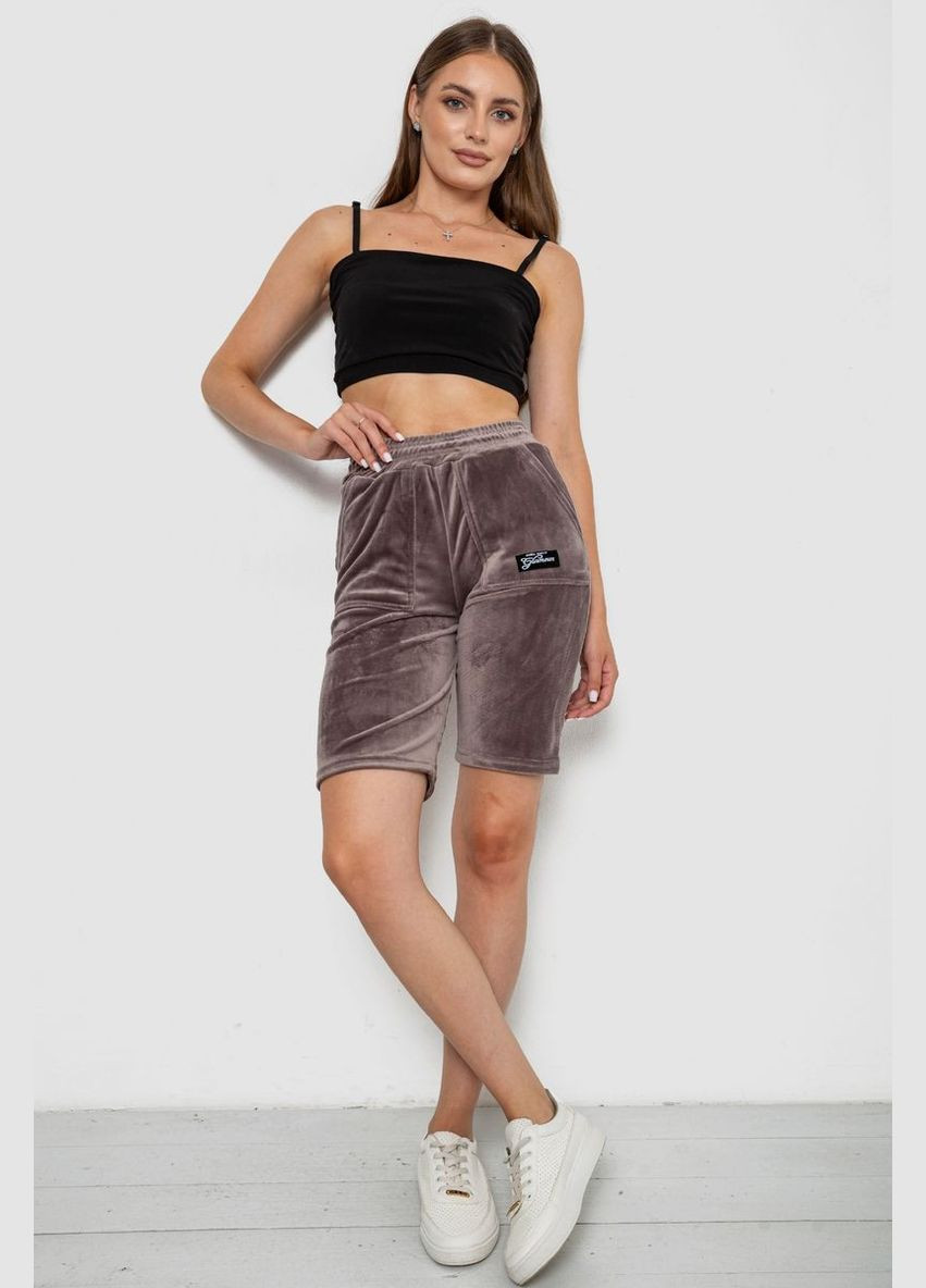 Шорти жіночі велюрові, колір блакитний, 238R58169-1 Anello (340273195)