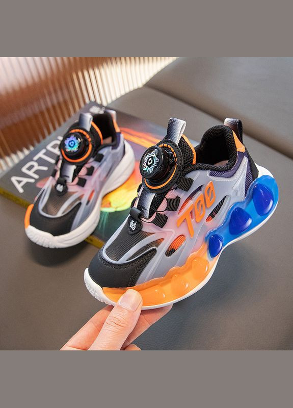 Чорні всесезон кросівки дитячі з фіксатором ( 22,4см) (17681) Qoopixie