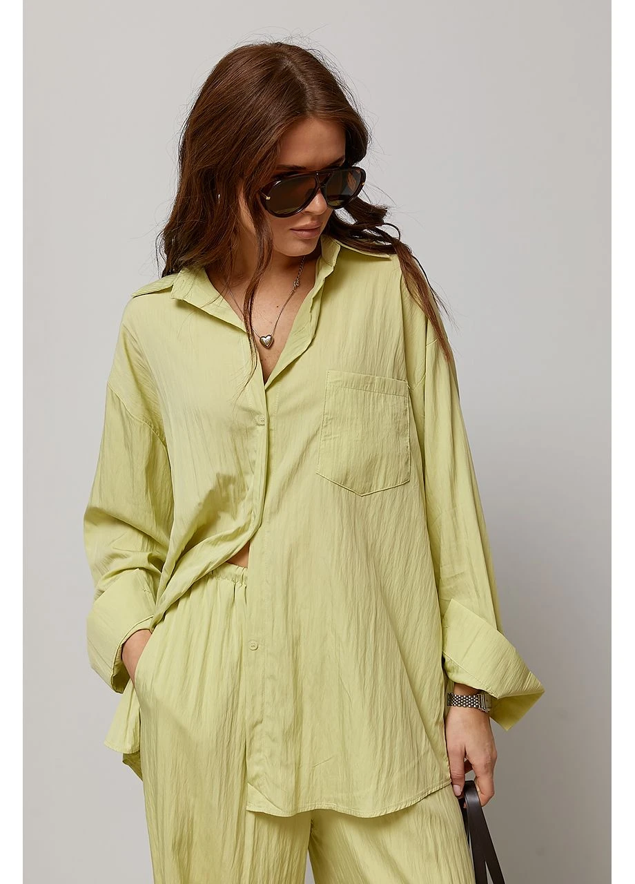 Однотонный костюм с рубашкой и штанами-алладинами Lurex (387929574)