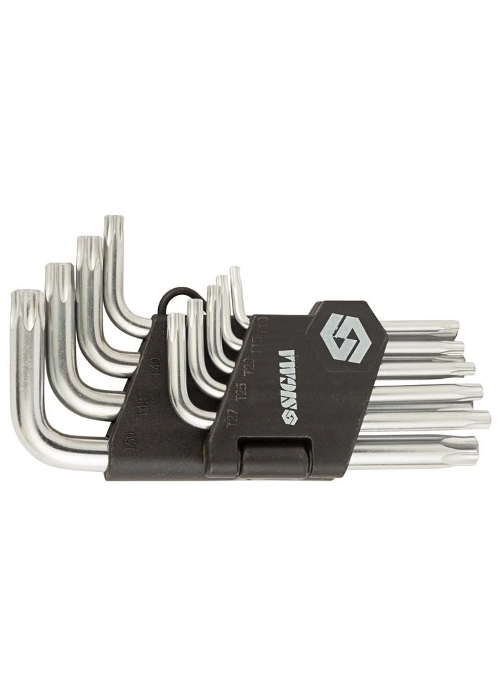 Ключи Torx CrV 9 шт. T10-T50 мм (короткие с отверстием) Sigma (395887684)