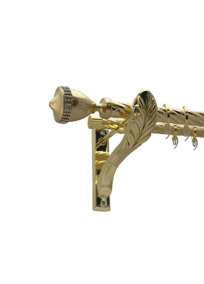 Карниз Етернія металевий дворядний ретро скручена труба Золото 25\19 мм 300 см (00-00010962) ORVIT (300285398)