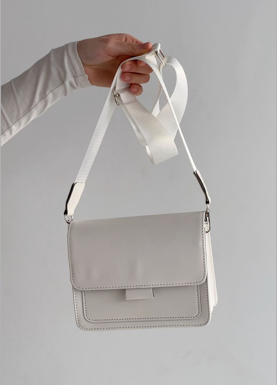 Жіноча сумка T-299 крос-боді через плече біла No Brand (292631140)