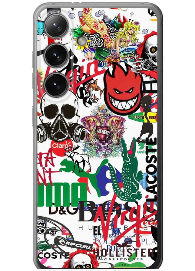 Силіконовий чохол 'Many different logos' для Endorphone Samsung Galaxy S24 (286422037)