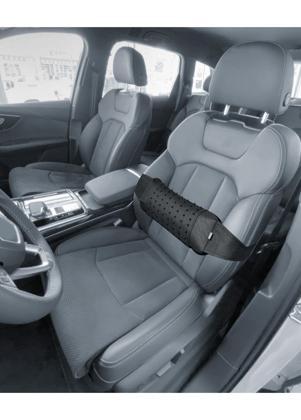 Ергономічні подушки масажери EKKOSEAT під поперек. Масажні накидки знімні. Чорні. AV-1H2H-102 Ekko Seat (353718806)