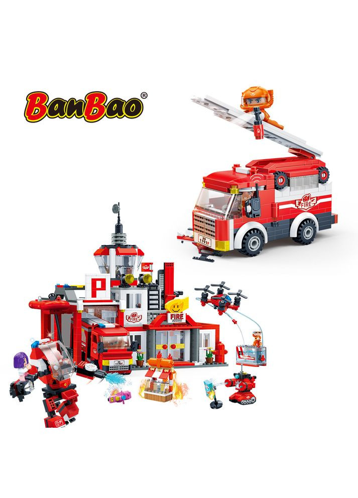 Конструктор "БанБао сити" Команда пожарных (1081 элм.) (7130) (BanВao) Banbao (340546309)