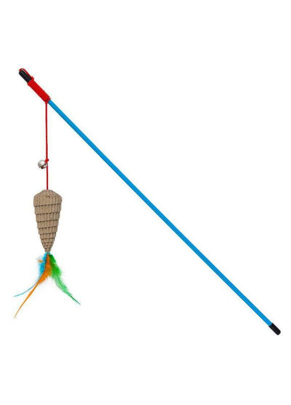 Игрушка Удочка с гофрированной бумагой для кошек Blue fishing rod 8x3,5x46 см (4250078994268) Bubimex (329486818)