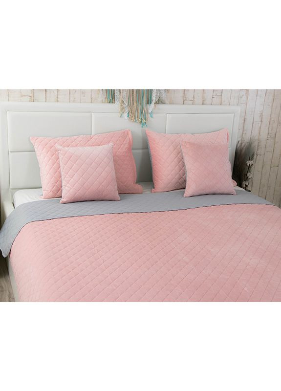 Покрывало VeLour 180х220 Pink and Grey ромб Руно (329409581)