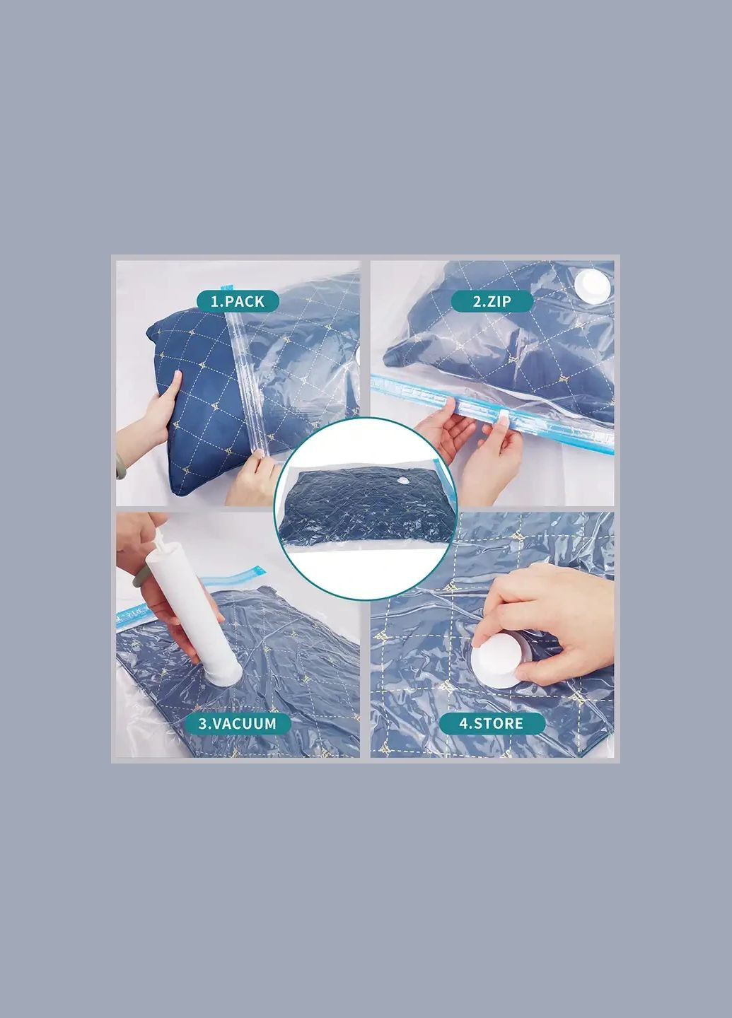 Вакуумный пакет для хранения вещей - 3шт. (прозрачный) 79*60 см No Brand (347334345)