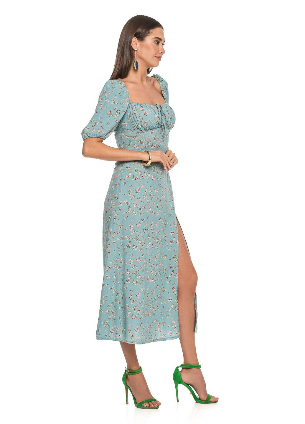 Мятное летнее платье с вырезом “karo” SVTR