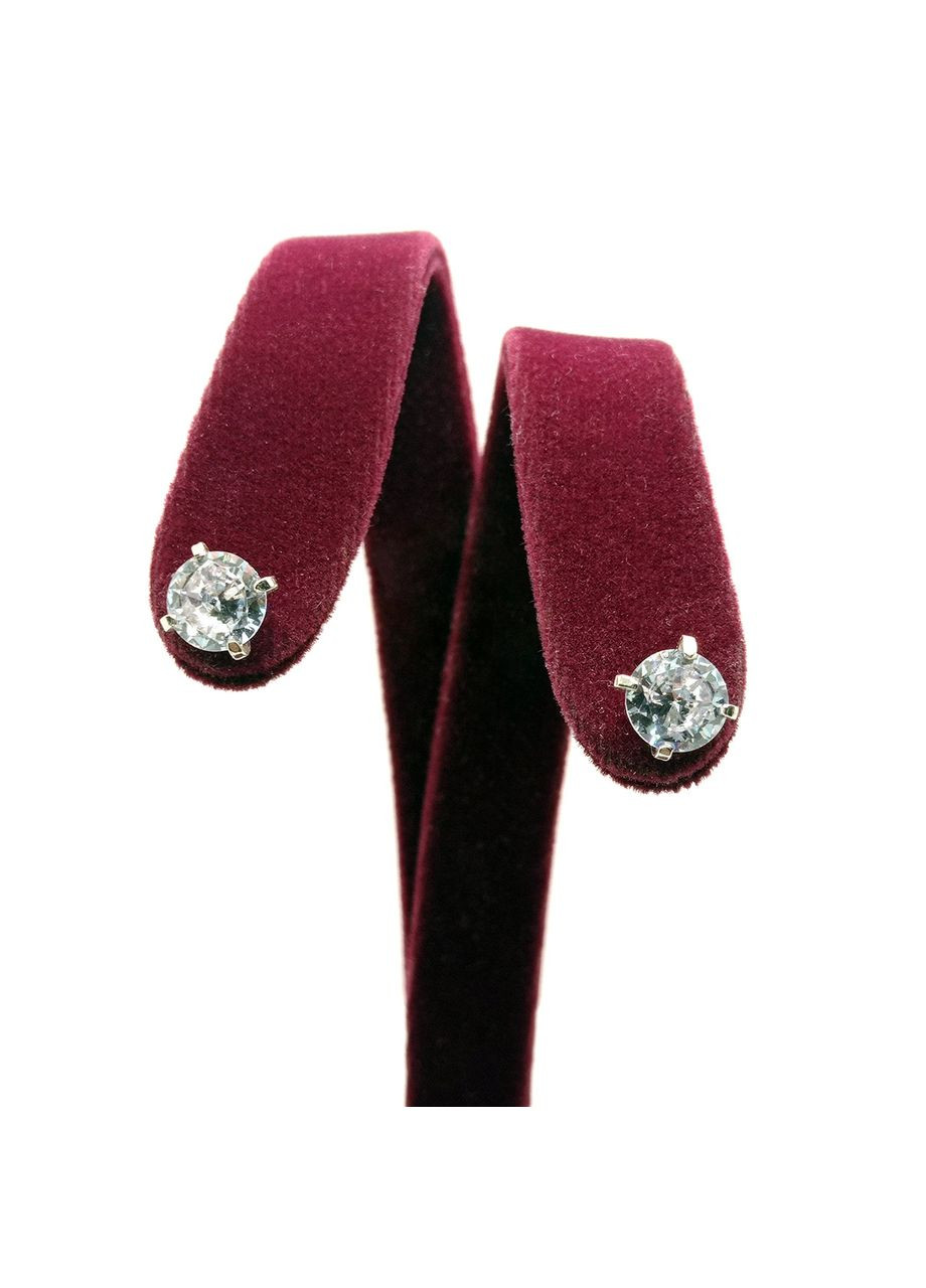 Серьги 'Королёк' серебро 925° 2,09г. винтики белые камни (2335) Elis-s (362045768)