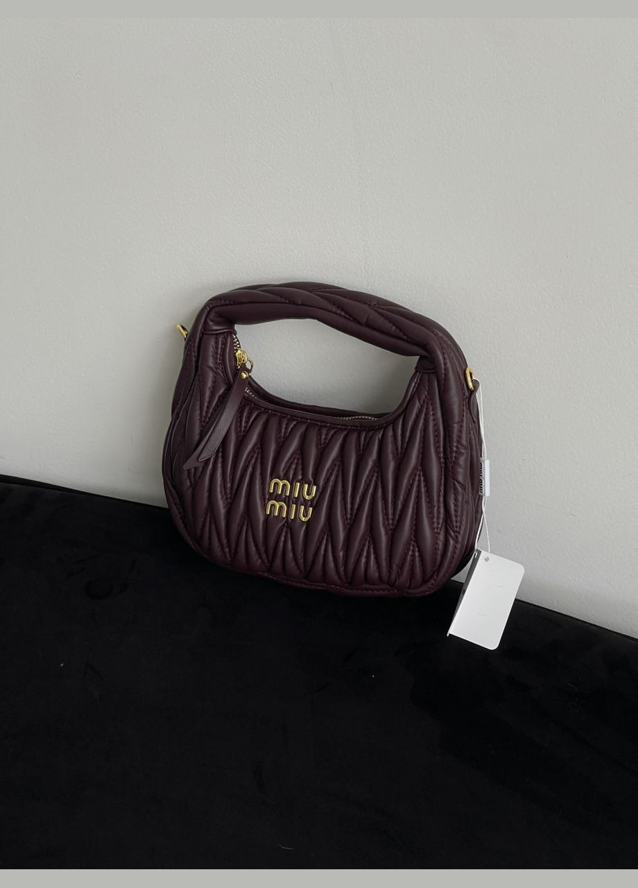 Сумка Miу Miу Wander Matelassé Nappa Leather бургунді No Brand (322394101)