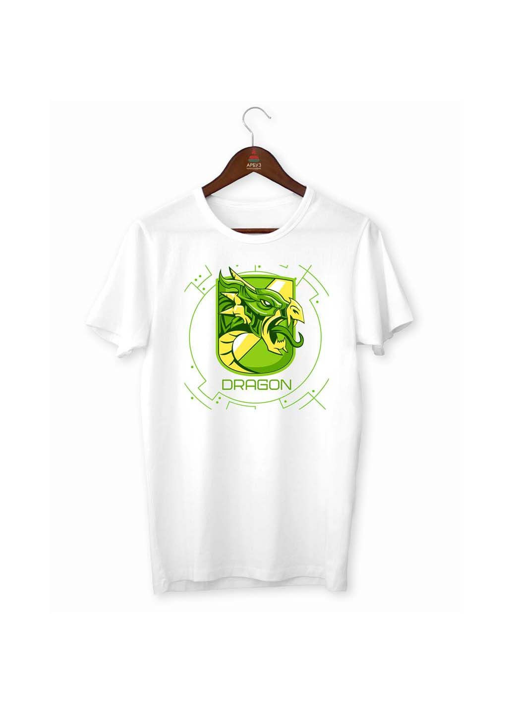 Біла футболка ny dragons. новий рік. рік зеленого дракона 2024 Кавун