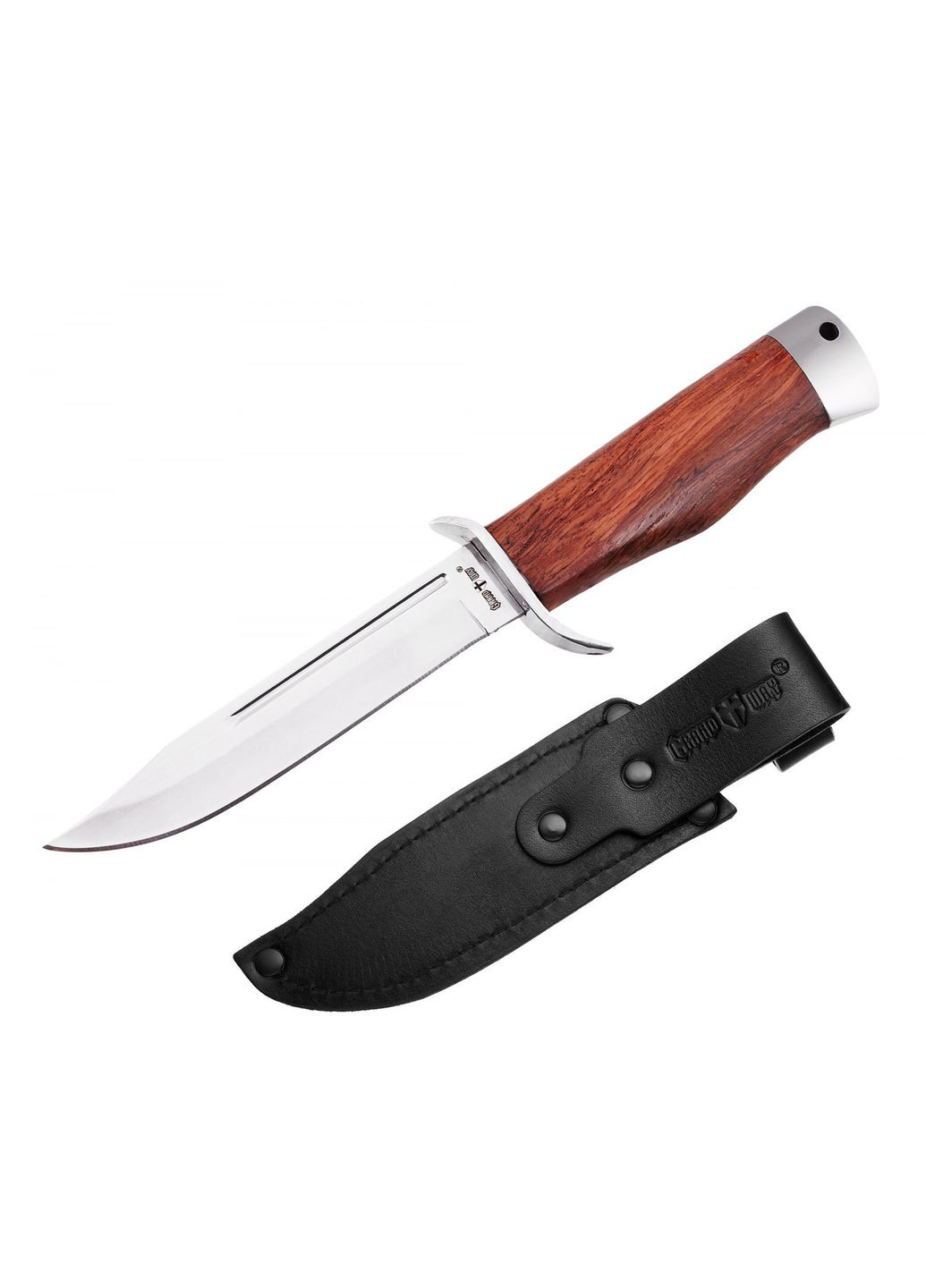 Нож финка тактический в кожаном чехле с удлиненным лезвием и гардой GW 1882-L Grand Way (370770562)