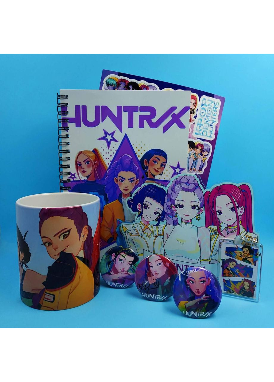 Колекційний Бокс Хантрікс із Кейпоп-мисливці на демонів з чашкою Huntrix KPop Demon Hunters No Brand (360979175)