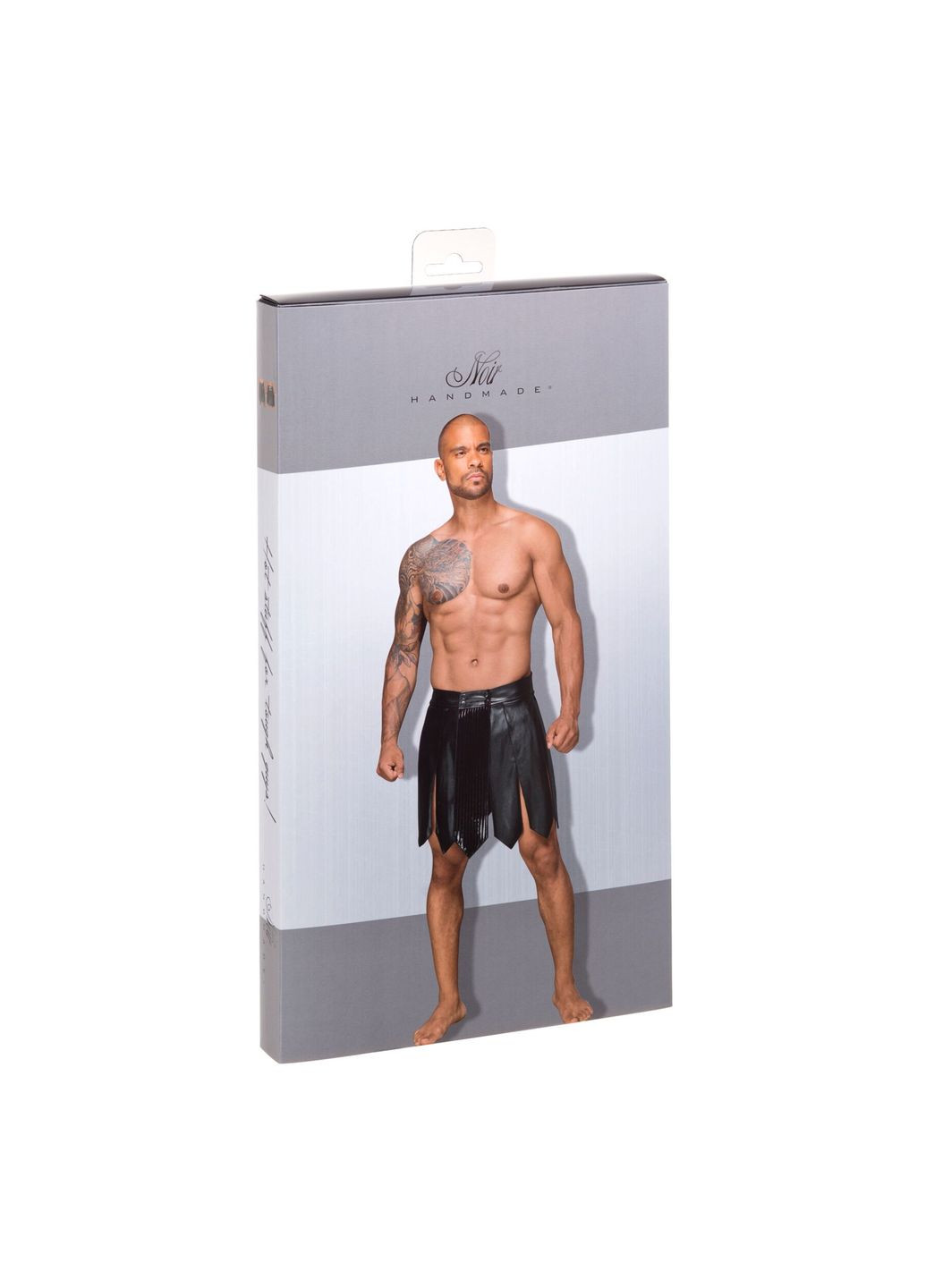 Чоловіча спідниця гладіатора H053 Eco leather men’s gladiator skirt Noir Handmade (297394177)