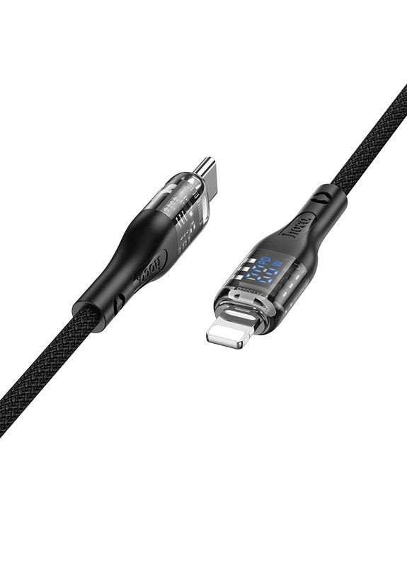 Кабель USB U115 Transparent PD20W With Display Type-C to Lightning 1.2m Hoco (337993868)