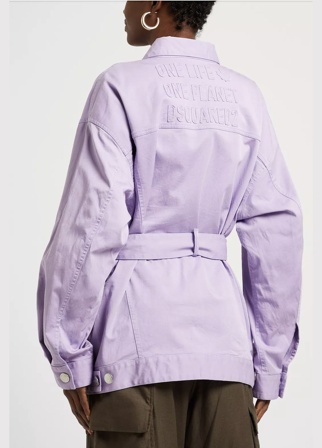 Лиловая демисезонная рубашка куртка люкс dsquared куртка-пиджак Dsquared2 оверсайз сорочка з поясом