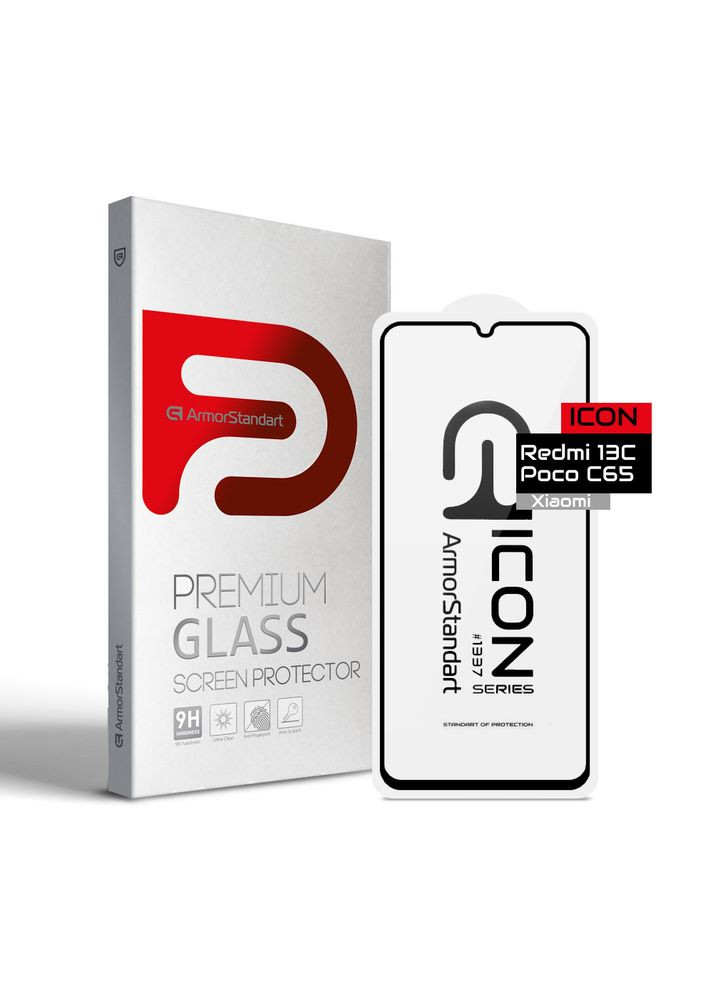 Защитное стекло Icon для Xiaomi Redmi 13C 4G / Poco C65 Black (ARM73152) ArmorStandart (280438985)
