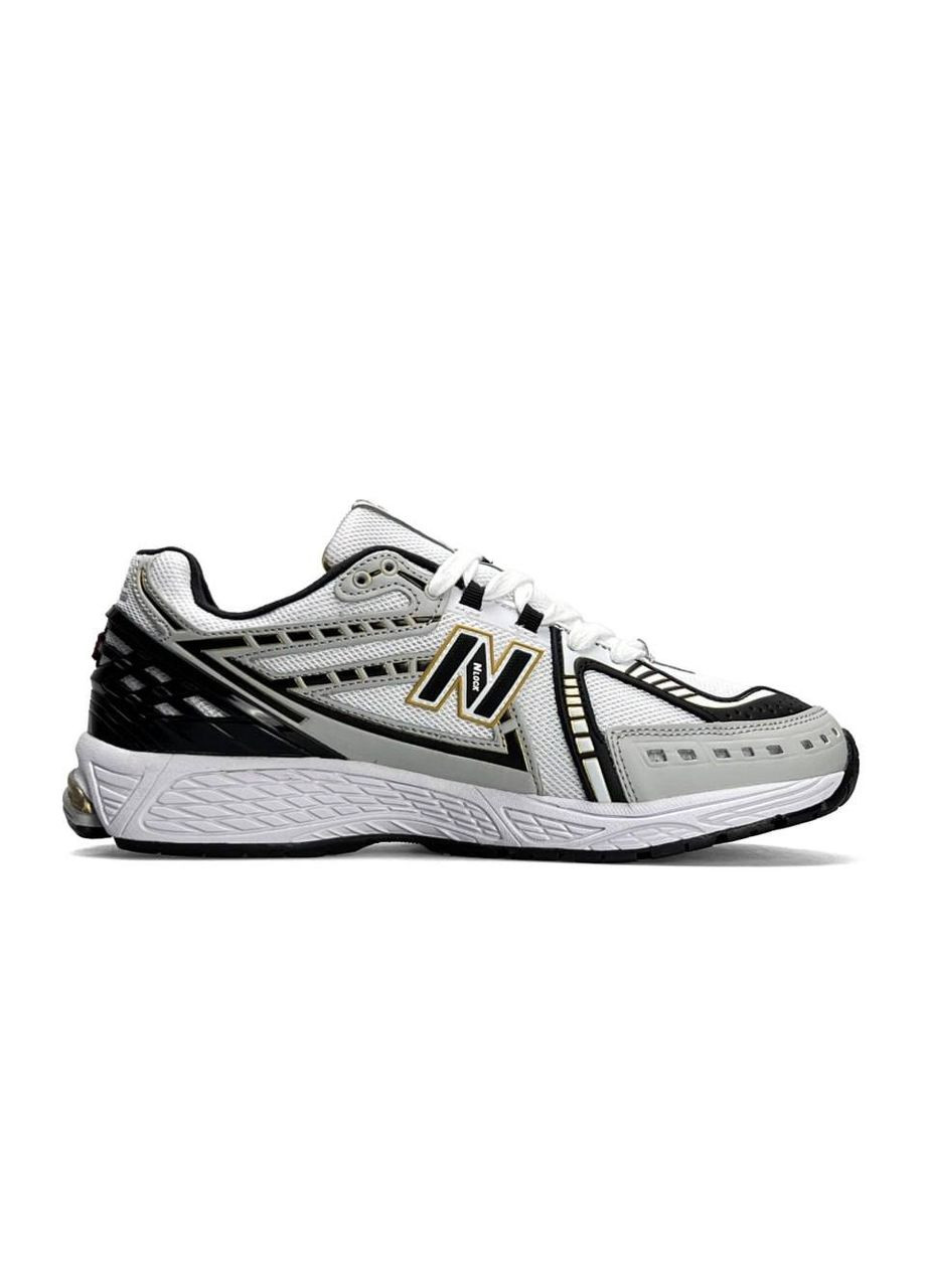 Цветные демисезонные кроссовки мужские new balance white black gold No Brand 1906R