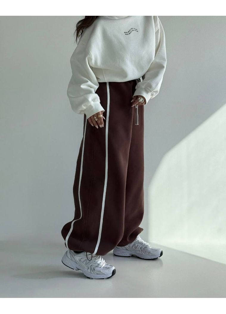 Штаны оверсайз из трехнитки на флисе с регулируемым низом — ЗАМЕРЫ В ОПИСАНИИ DK/DL Мода без кордонів (372898412)